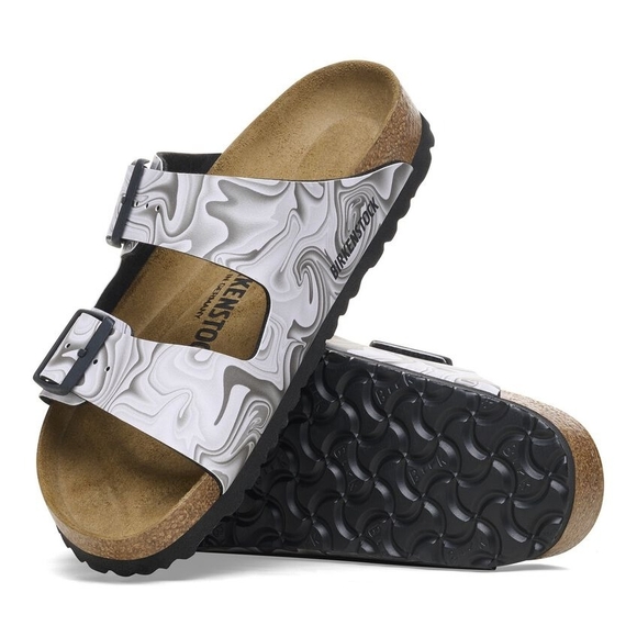 Birkenstock Arizona Birko-Flor Sandals – Black/White Marbled – NWT - Picture 4 of 8